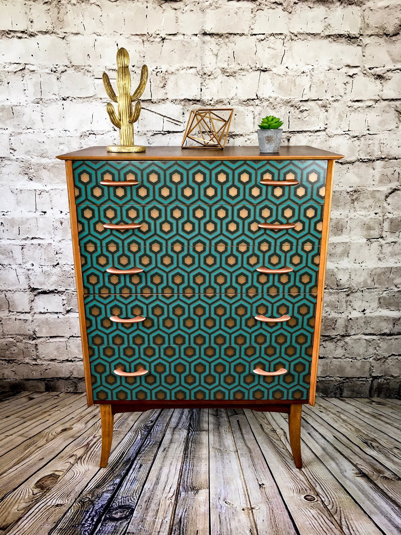 Upcycled Retro Chest of Drawers Vintage Teak Chest of Drawers