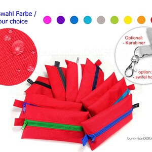 Täschchen ROT, viele Farben Reißverschluß, Karabiner, Kopfhörer TaTüTa Inhalator Handgel Desinfektionsmittel, by BuntMixxDESIGN ©