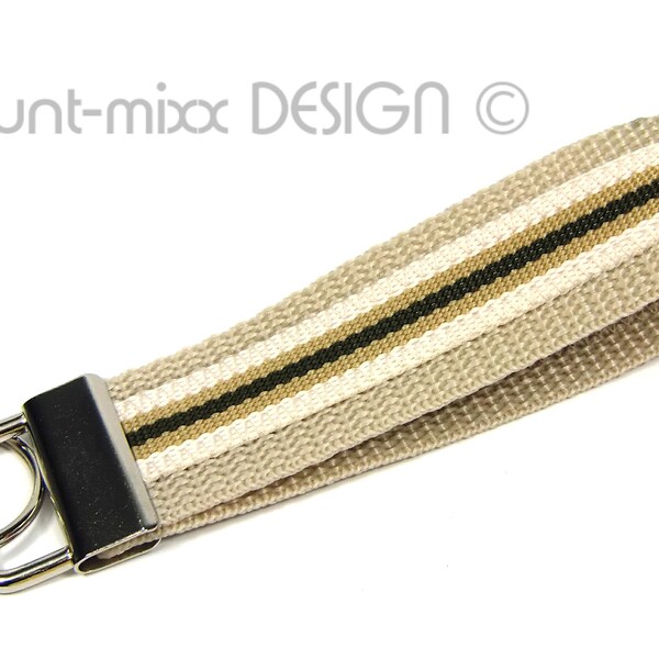 Keychain SAND natural khaki light brown gift for men lanyard beige handmade by BuntMixxDESIGN ©