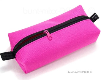 Pencil case pink hotpink cosmetics, box bag boxybag, handmade by BuntMixxDESIGN ©