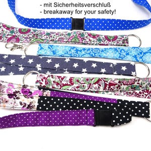Lange lanyard met afbreekbeveiliging, veel patronen, karabijnhaak sleutelhanger, id-kaart-lanyard, gemaakt door BuntMixxDESIGN