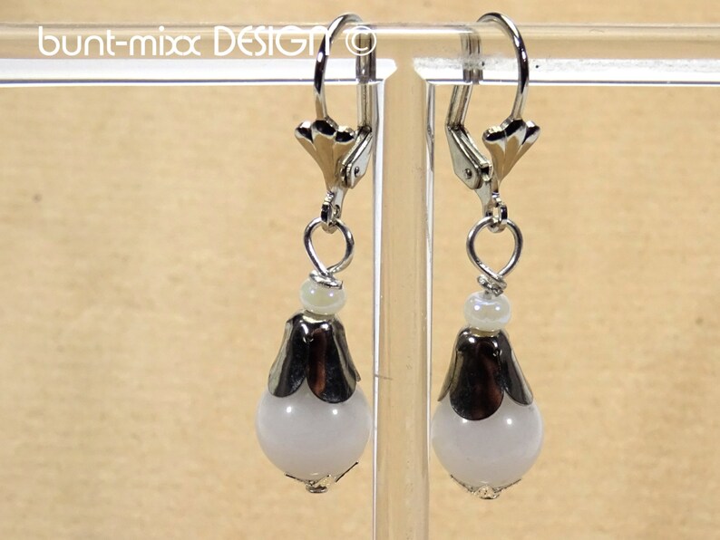 Earrings white snow quartz folding brisur colorful-mixx-DESIGN