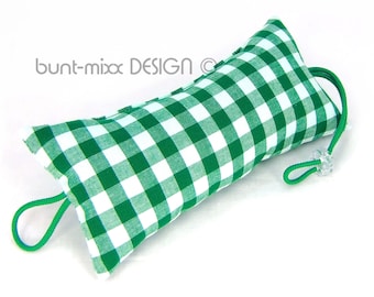 Door stop check green white Vichy check meadow green country house style for the handle handmade by BuntMixxDESIGN ©