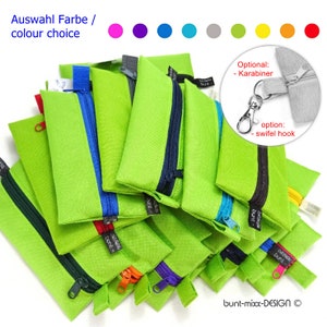 Astuccio verde con cerniera, selezione di colori, cuffie TaTüTa, inalatore, disinfettante, custodia per gel per le mani, idea regalo, realizzato da BuntMixxDesign