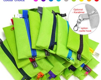 Green pencil case with zipper, choice of color, TaTüTa headphone inhaler/disinfectant hand gel pouch, gift idea, made by BuntMixxDesign