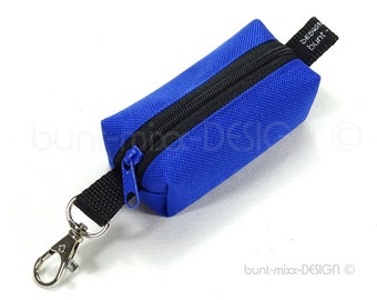 Keyring mini pouch royal blue, headphones coin inhaler, handmade by BuntMixxDESIGN ©
