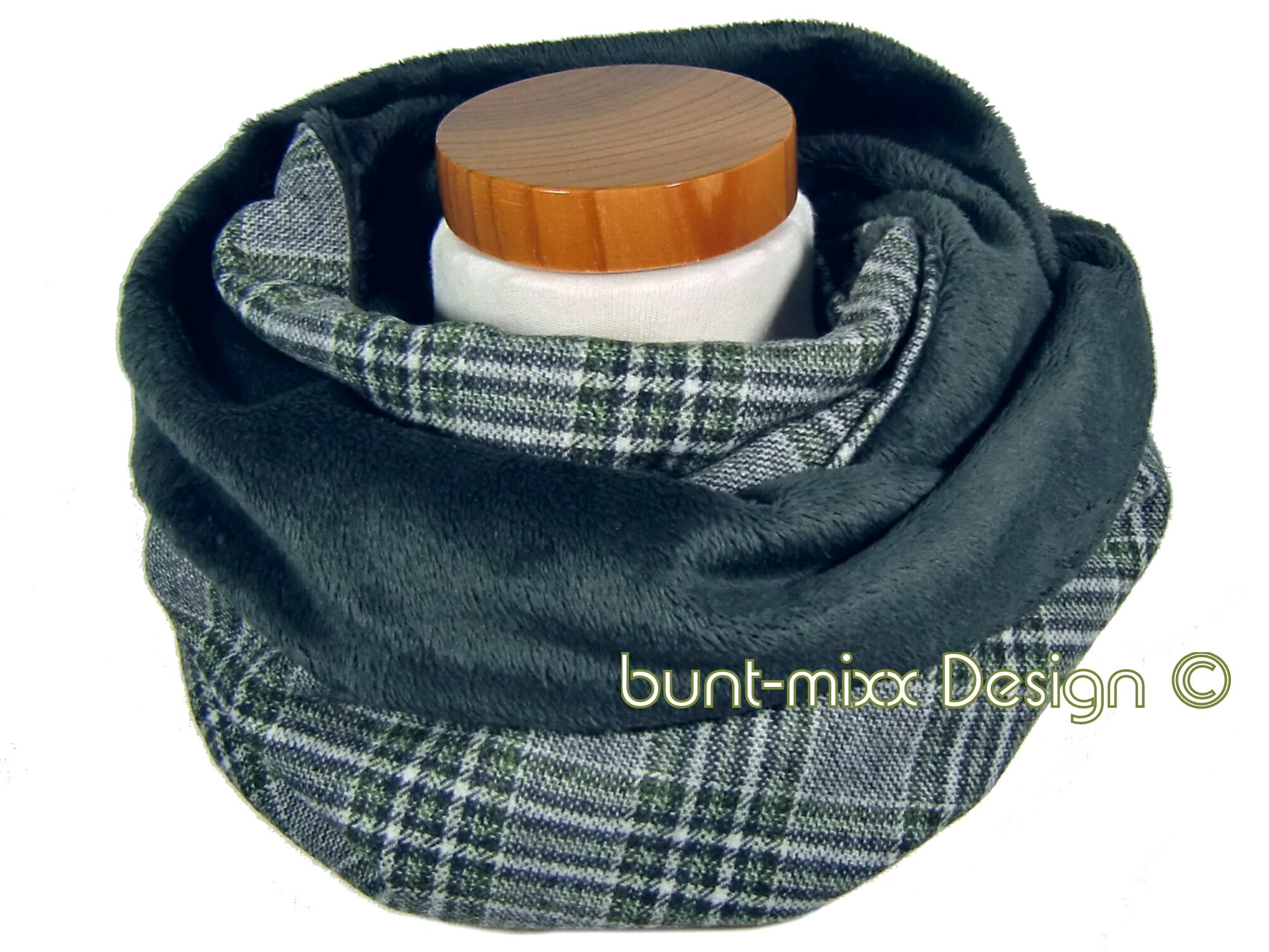 Sciarpa A Tubo Fraas - 60x78 Cm, Poliacrilico, Made In Germany, Design A Quadri