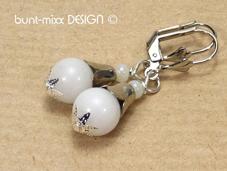 Earrings white snow quartz folding brisur colorful-mixx-DESIGN