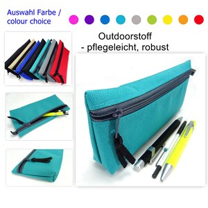 Trousse à crayons, trousse à crayons, pinceaux de maquillage, plusieurs couleurs, pétrole, rouge, gris, noir, hydrofuge avec base fabriquée par BuntMixxDESIGN ©