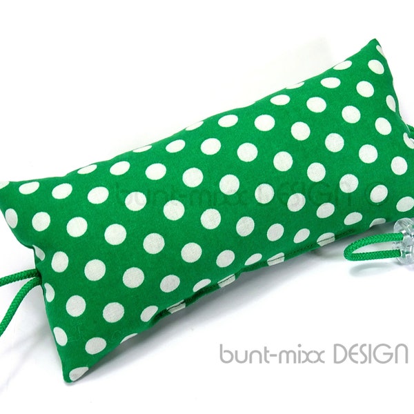 Türstopper grasgrün grün Punkte weiß Polkadots Türpuffer für Klinke handmade by BuntMixxDESIGN ©