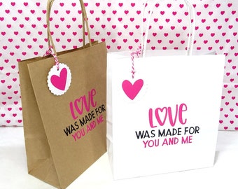 Muttertag Geschenk Verpackung Kraftpapiertüte weiß braun Tasche Geschenkanhänger pink HERZ Love handmade by BuntMixxDESIGN ©