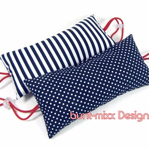 Door stop maritime blue white red SET individually dots dots stripes navy blue handmade by BuntMixxDESIGN