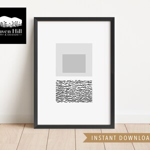 Ocean Rectangle in Gray | Instant DIGITAL DOWNLOAD, Abstract Nature Print, Ocean Waves Print, Printable Wall Art, Beach Print, Ocean Sunrise