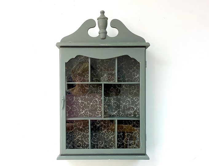 Vintage Upcycled Curio Wall Refurbished Wall Mounted Display