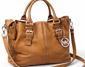 Michael Kors Brown Genuine Leather Convertible Hobo Crossbody Purse Large Vintage Michael Kors Brookville Handbag Excellent Condition
