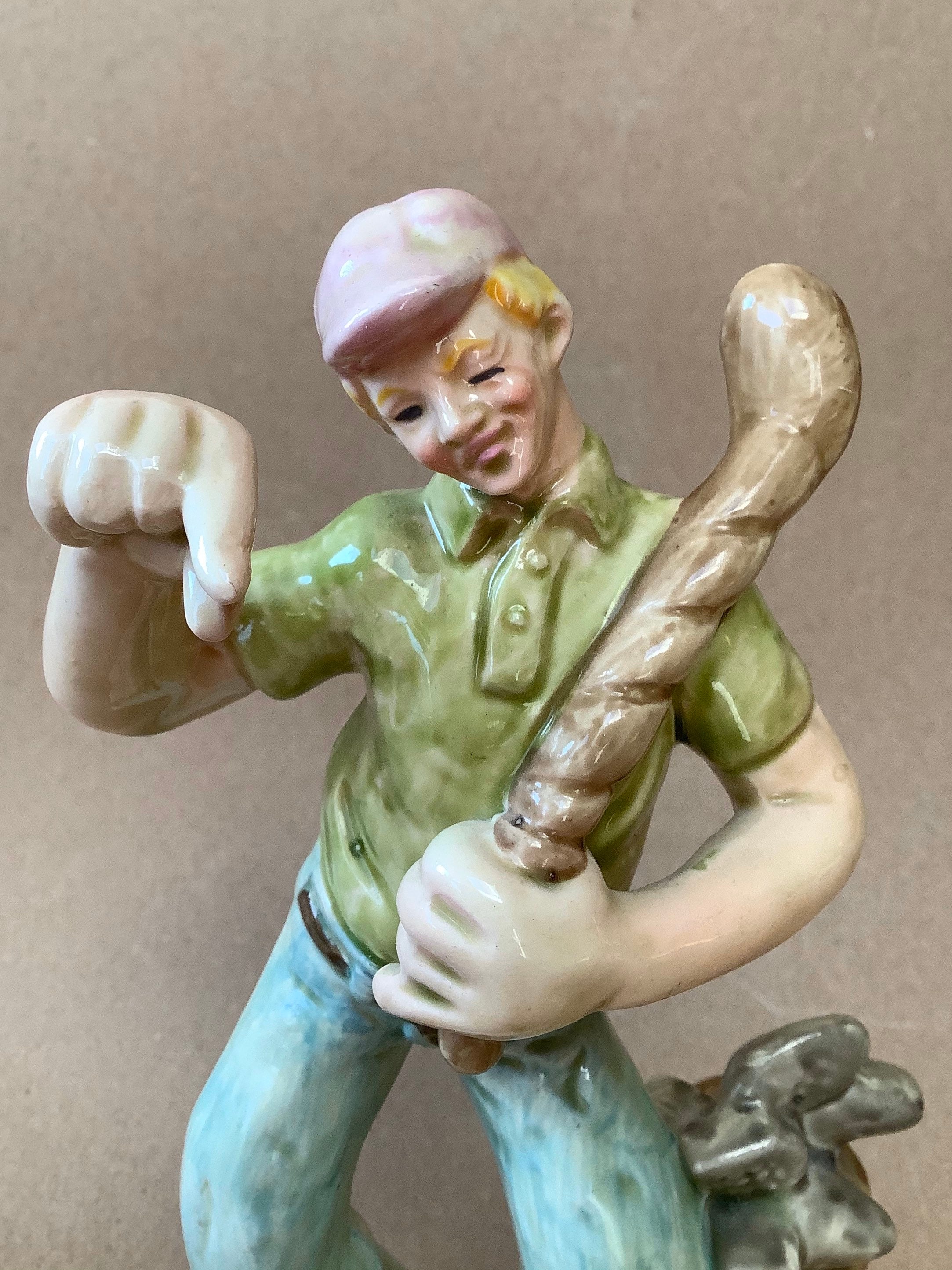 Ceramic golfer figurine Funny golf figurine Man playing Etsy