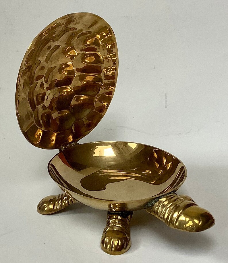 Solid brass turtle hinged box Vintage Brass Turtle Box brass turtle jewellery box Turtle trinket hinged brass box