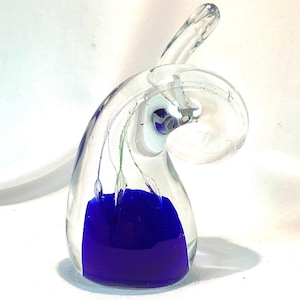 Blue Paper Weight Hand Blown Art Glass