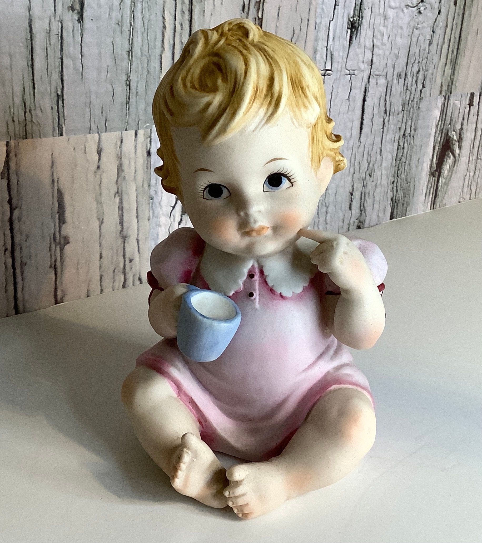 Vintage Ceramic Baby Girl Figurine Ceramic Vintage Baby Girl Etsy