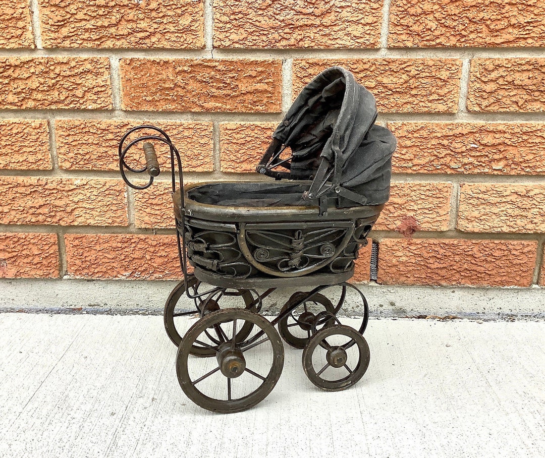 Vintage Wicker Doll Buggy Wicker Vintage Pram Wicker Doll Etsy