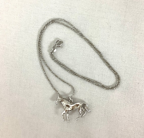 Sterling silver chain with sterling silver horse … - image 6