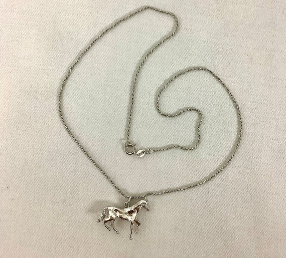 Sterling silver chain with sterling silver horse … - image 4