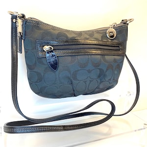 Coach Black Signature Crossbody Bag Small Y2K Shoulder Bag Excellent Condition