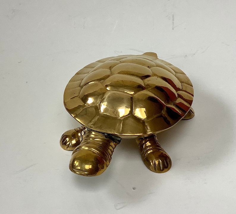 Solid brass turtle hinged box Vintage Brass Turtle Box brass turtle jewellery box Turtle trinket hinged brass box