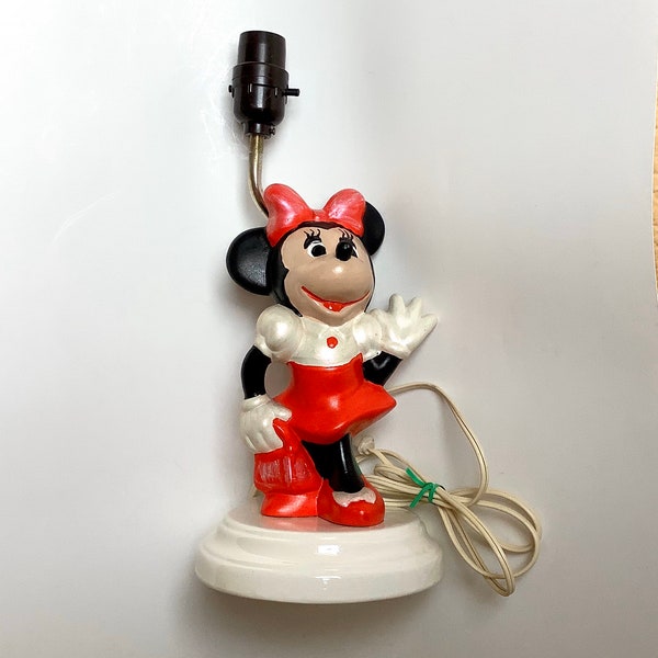 Walt Disney Minnie Mouse lamp base // vintage Minnie Mouse lamp