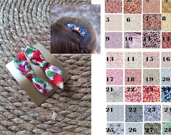 Little girls' hair clips with customizable liberty twist bows, baby hair clips with small girly bows for fine hair, Christmas hair accessories.