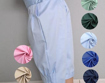 Pantalon garçon de page vintage coton personnalisable, Knickerbockers enfant d'honneur, baptême gabardine de coton au choix, pantacourt bébé