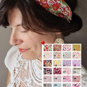 Customizable liberty twist fabric headband, boho floral cotton turban of your choice for children and adults, matchy mother and daughter, twisted knot headband