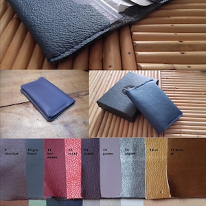 Porte carte cuir à personnaliser couleur au choix , portefeuille cuir minimaliste hommes , porte carte livret simple cuir,cadeau instituteur