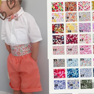 Ceinture petit garçon d honneur liberty , ceinture de page enfant personnalisable , ceinture obi cérémonie pour garçon sur mesure, baptême .