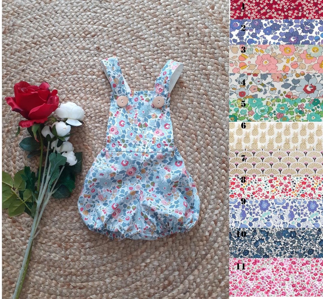 Customizable Liberty Baby Romper 324 Months Baby Bloomers Etsy