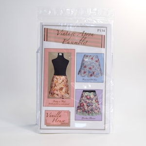 Adult Size Vintage Look Apron sewing pattern - Vanilla House Designs Vintage Apron Ensemble