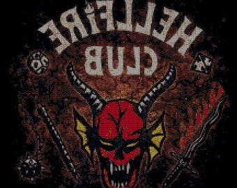 Hell Devil Fire Club Cross Stitch