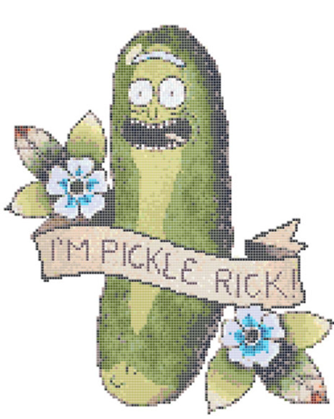Pickle Rick Pattern Pickle Rick! - Cross Stitch Pattern - Etsy