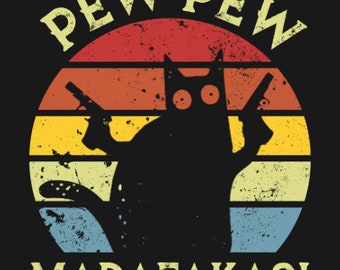 PEW PEW Cat Cross Stitch Pattern