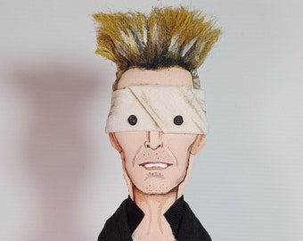 David Bowie Blackstar Art Doll | OOAK Handmade Figurine | Lazarus Rock Legend Collectible Character Sculpture