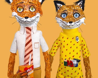 Fantastic Mr. Fox, Art Dolls. / two figures |  original art | figurative art | collectibles | Sculpture