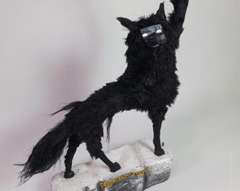 Wolf Handmade Art Doll - Fantastic Mr Fox OOAK Figurine - Collectible Character Sculpture