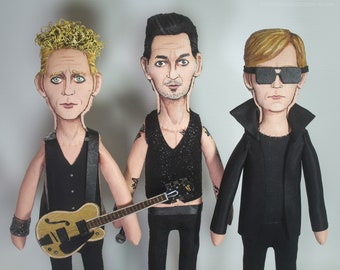 Depeche Mode Art Dolls, original art, Handmade dolls.