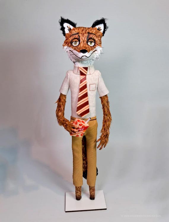 Fantastic Mr. Fox Art Dolls - Handmade - Original Art