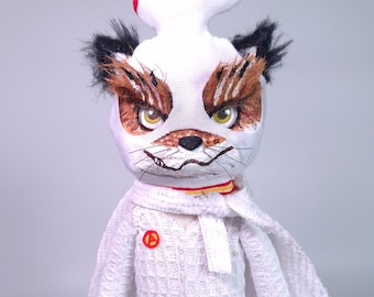 Boneca de Arte Artesanal Ash Fox - Fantástico Sr. Raposo - Estatueta Única - Escultura de Personagem Colecionável