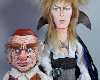 Labyrinth Jareth the Goblin King & Hoggle Art Dolls Set of 2 | David Bowie OOAK Handmade Sculptures