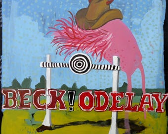 Beck Odelay Original Painting on Wood | Acrylic Rock Album Cover Art | Hand Painted Music Wall Decor