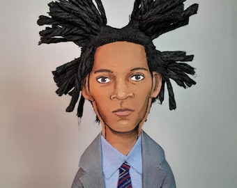 Jean-Michel Basquiat Art Doll | OOAK Handmade Figurine | Famous Artist Collectible Character Sculpture
