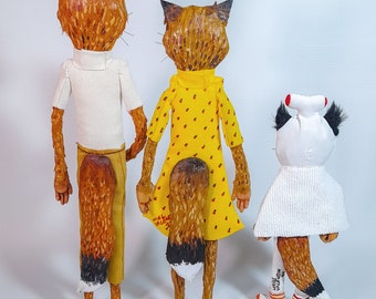 ファンタスティック Mr. Fox、アートドール。 / フィギュア 3 体