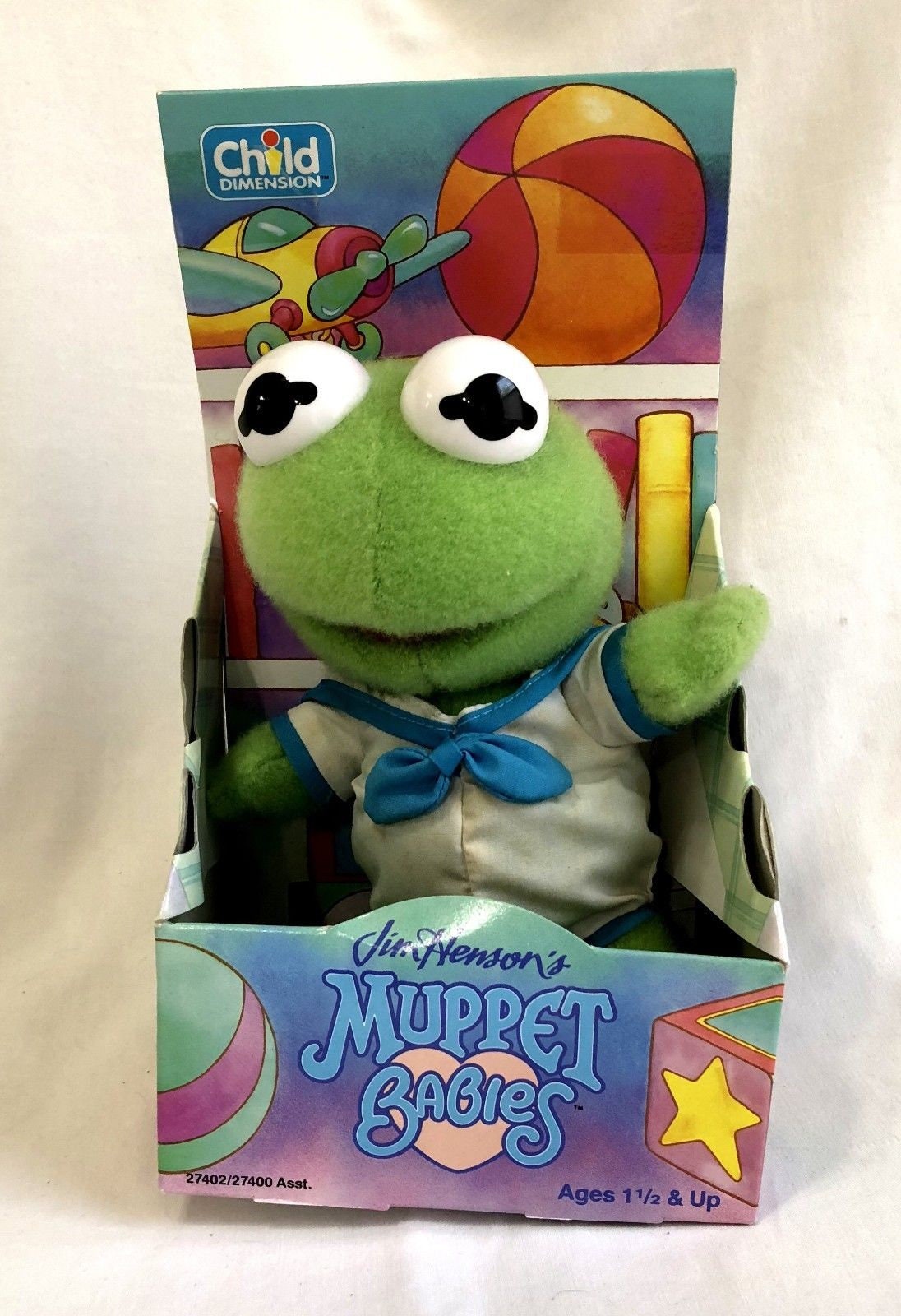 DISNEY DIE MUPPETS Muppet Babies BABY KERMIT Frosch Plüsch Stofftier Figur NEU 